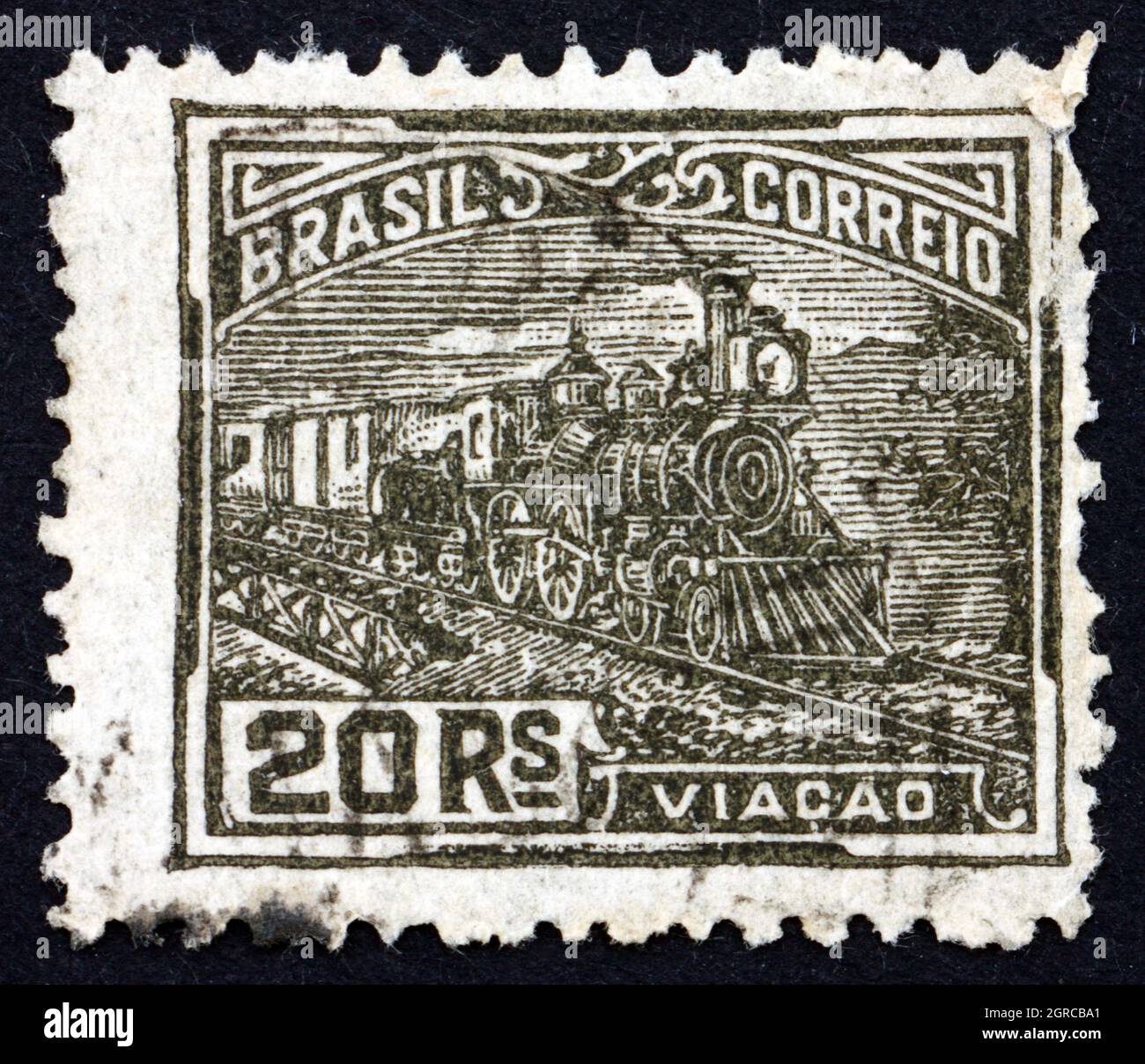 1920-22 Brazil Brasil 100 Reis Used Hinged Stamp