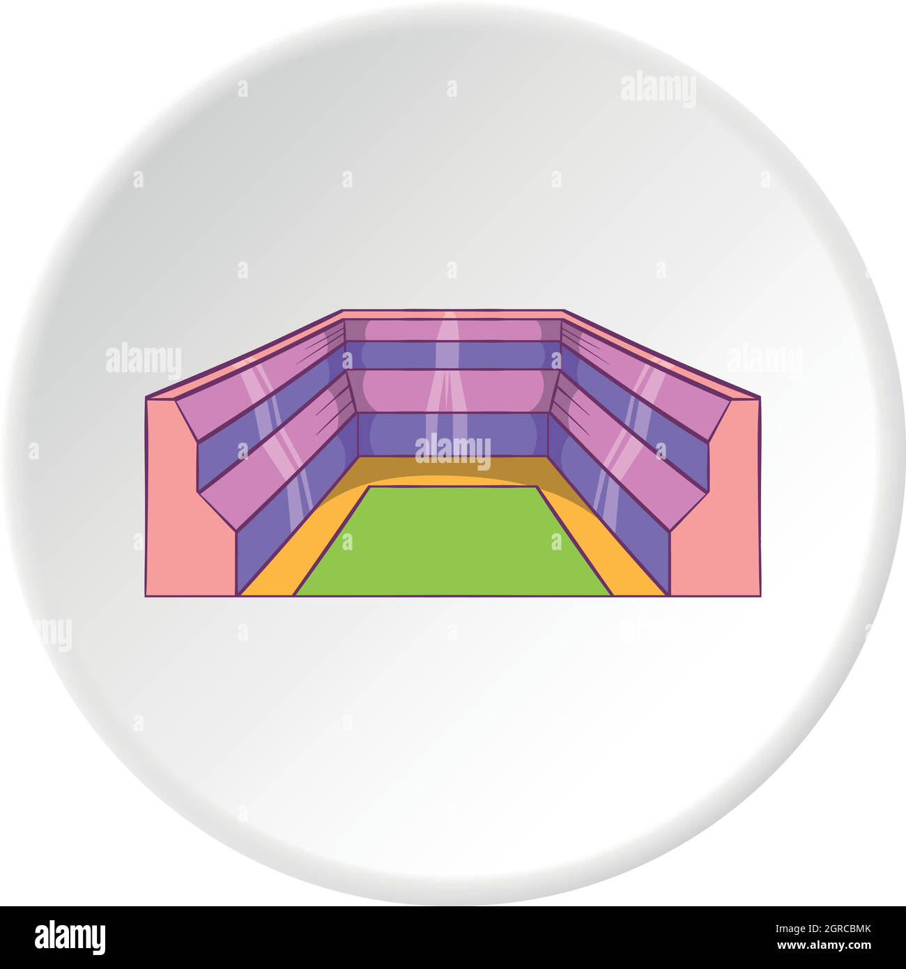 Rectangular stadium icon, cartoon style Stock Vector