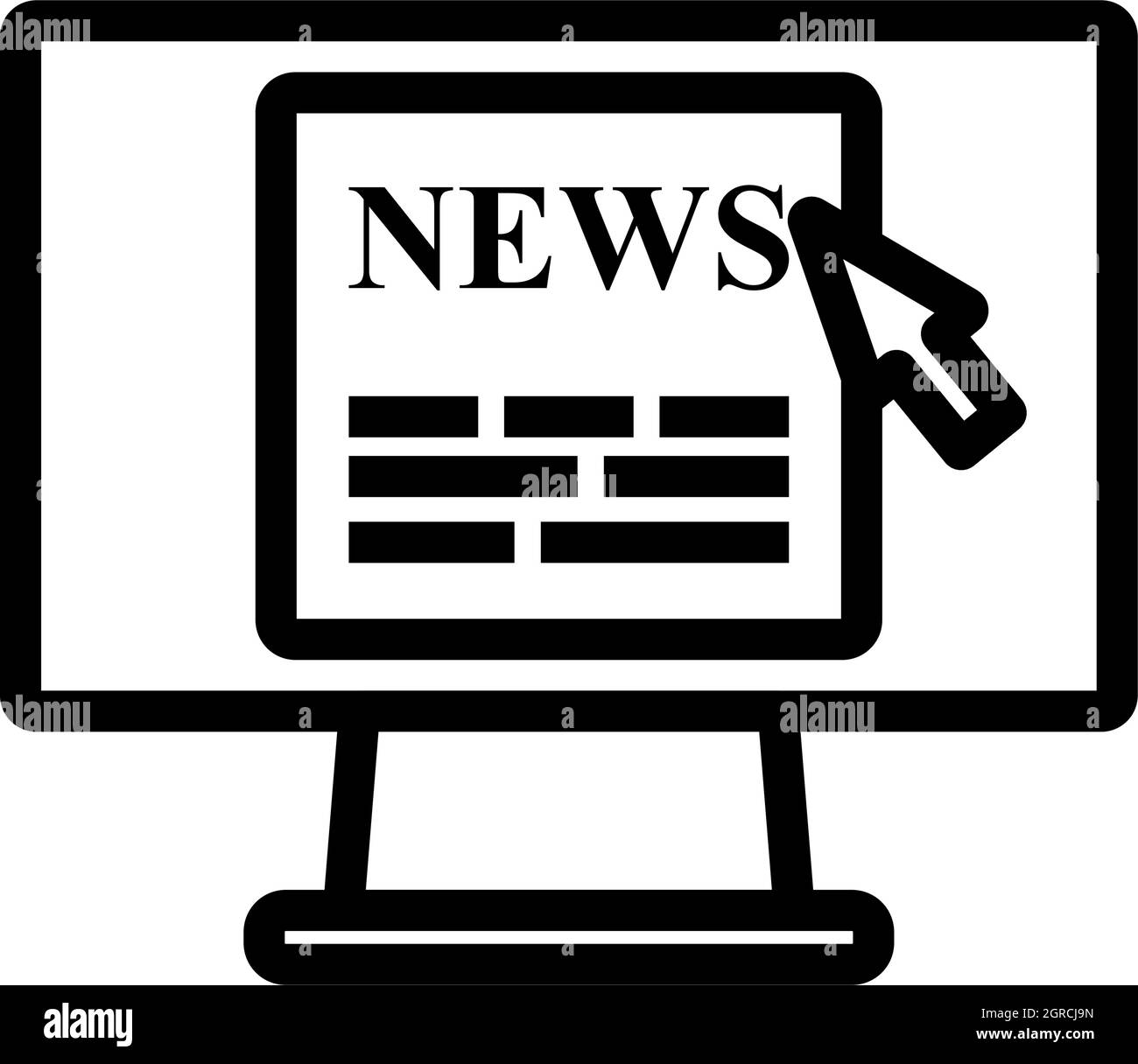 Monitor With News Icon Stock Vector Image & Art Alamy