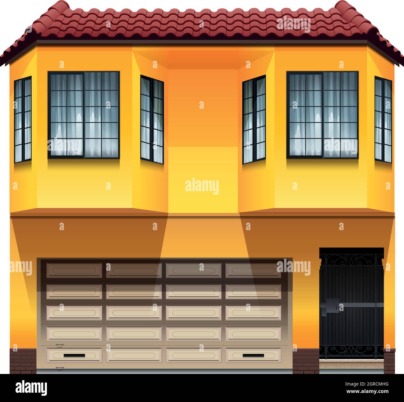 Two white garage doors windows Stock Vector Images - Alamy