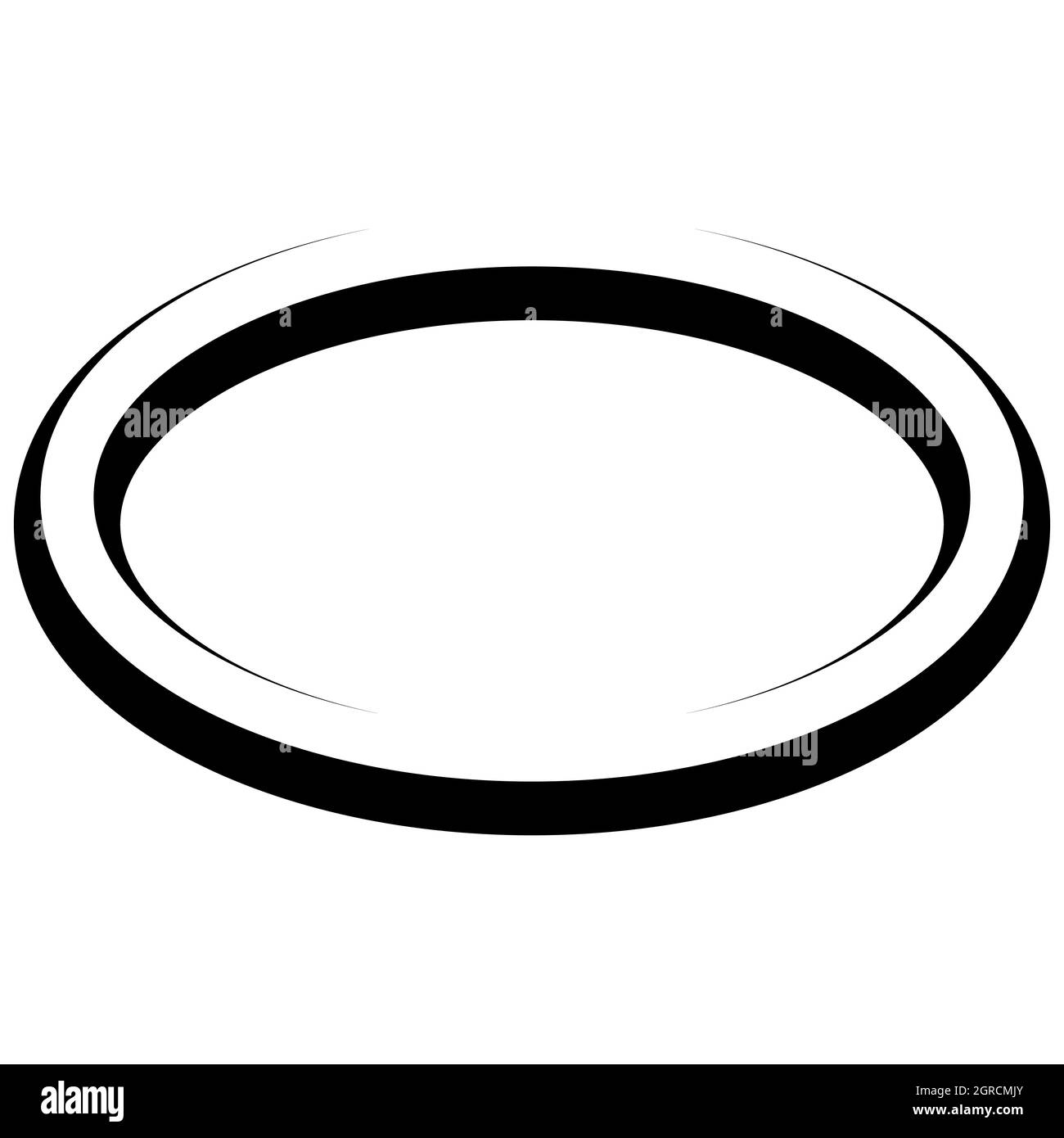 Oval round banner frame elegant lines, borders, vector hand drawn, circular markers highlighting the text Stock Vector