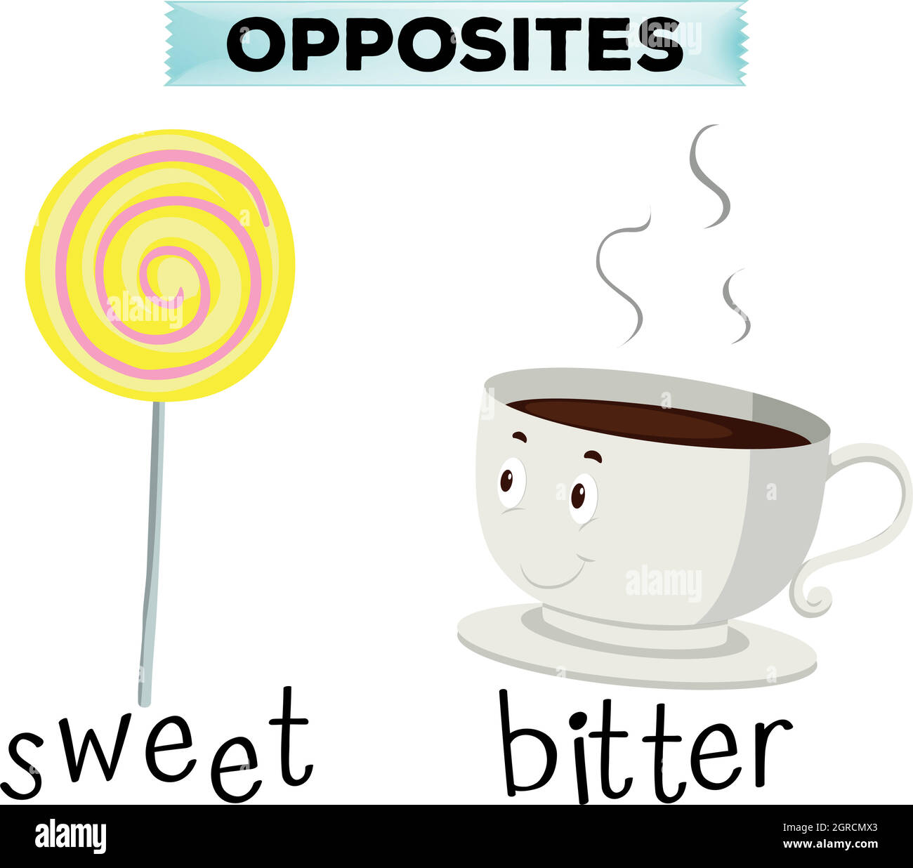 opposite-words-for-sweet-and-bitter-stock-vector-image-art-alamy