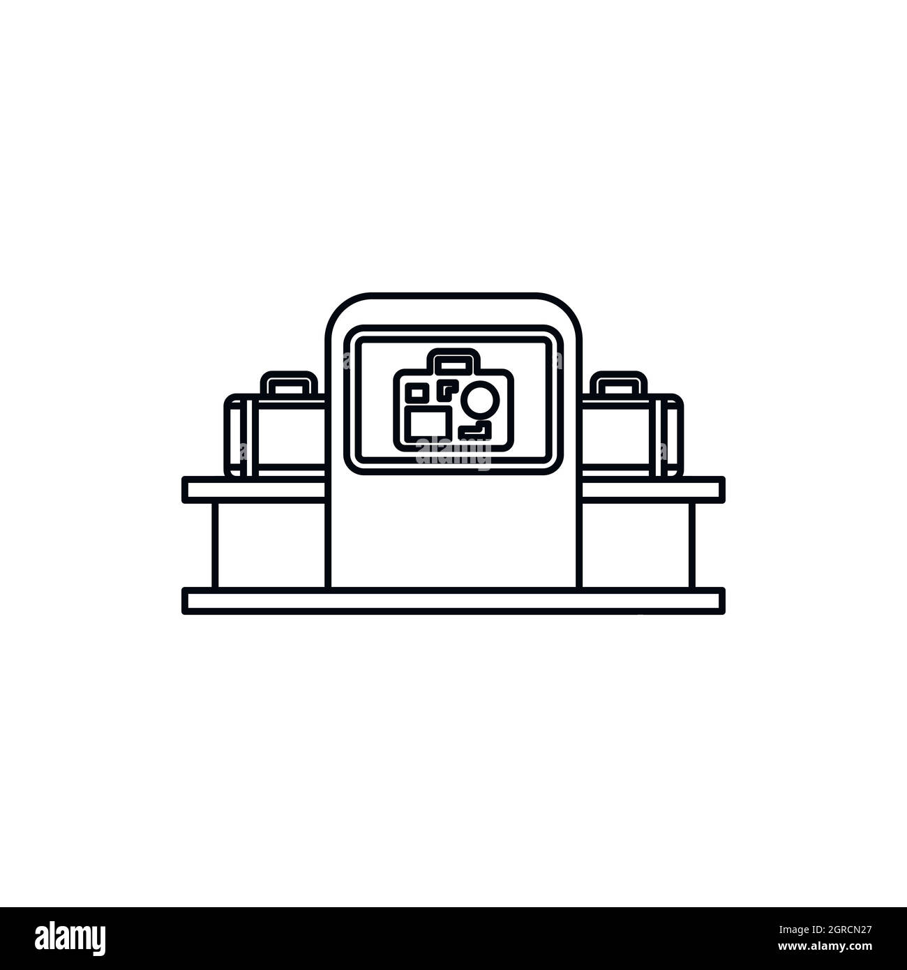 Airport baggage security scanner icon Stock Vector