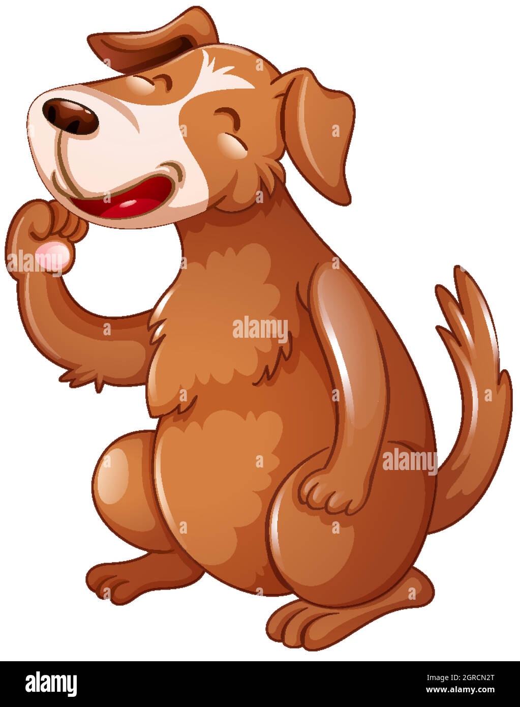 A cute dog with happy face cartoon character on white background Stock ...