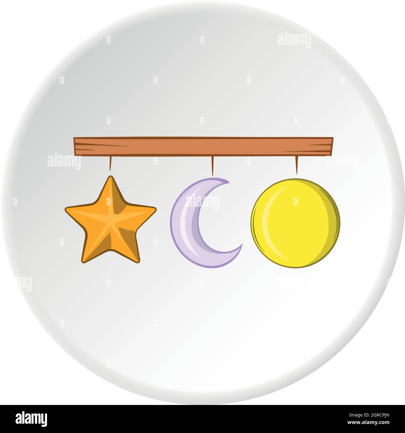 Hanging toys icon, cartoon style Stock Vector