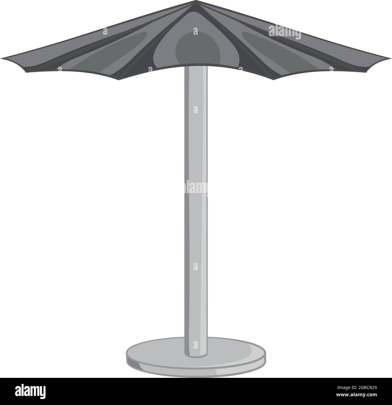 Beach umbrella icon, black monochrome style Stock Vector Image & Art ...