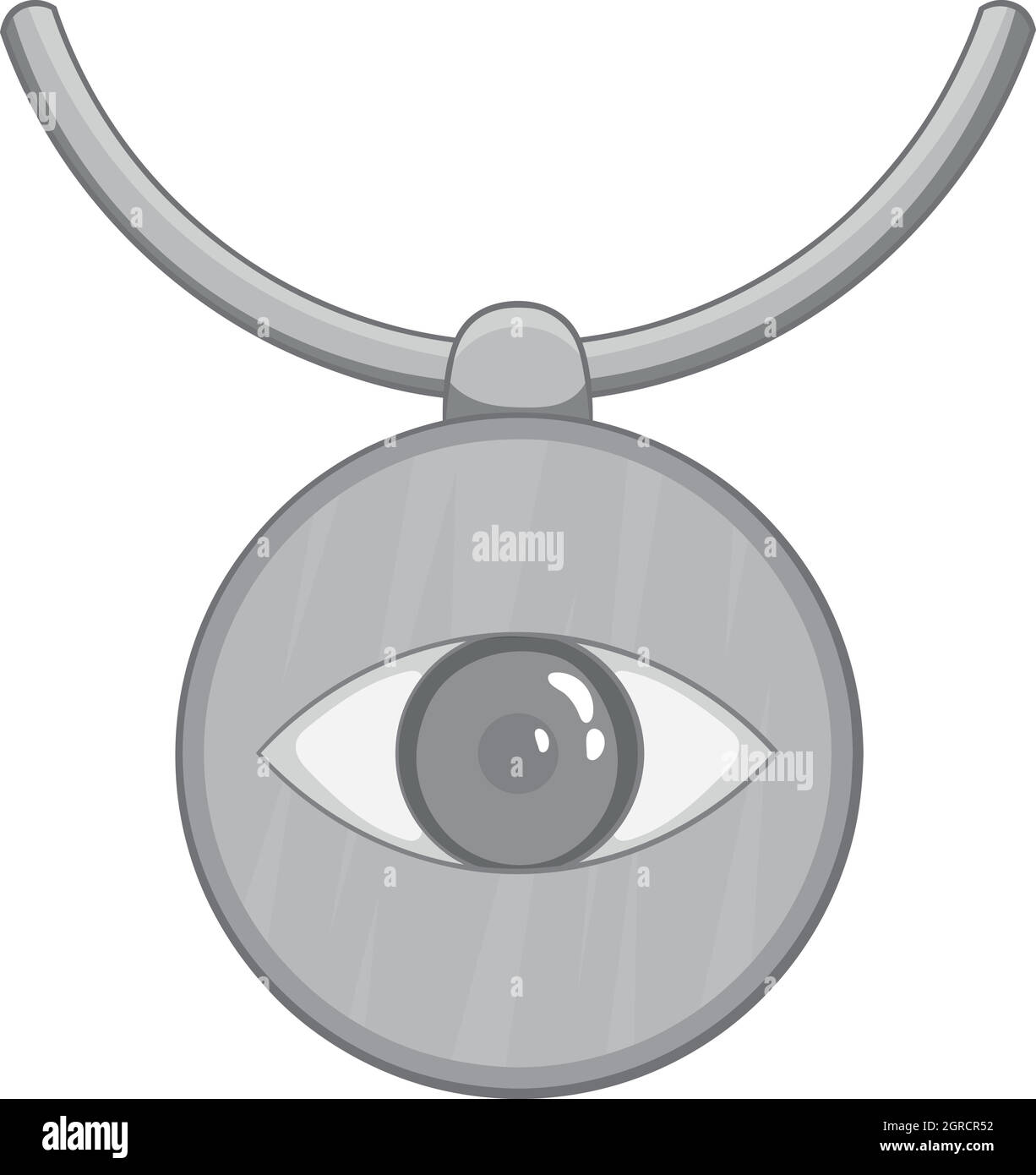 Third eye amulet icon, black monochrome style Stock Vector