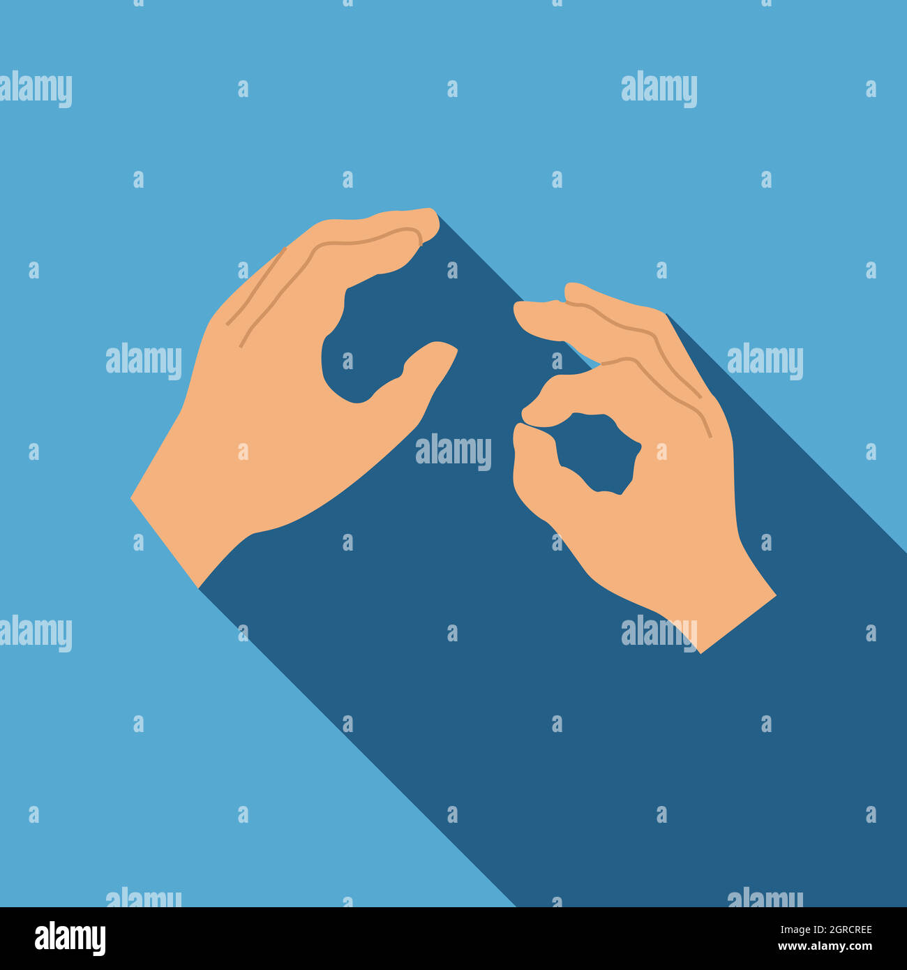 Hand sign language icon, flat style Stock Vector