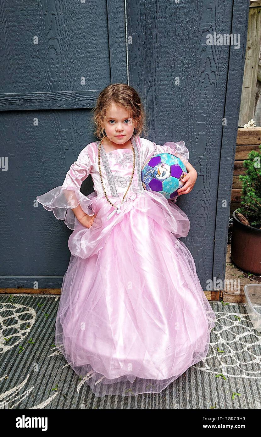 Pink princess dress hi-res stock 