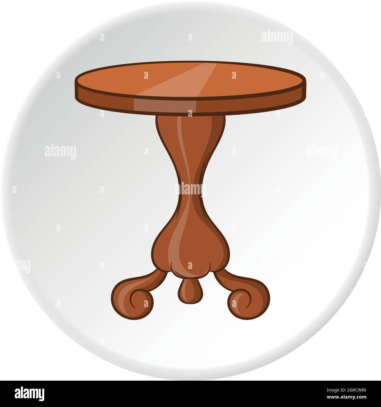 Round Table Icon Cartoon Style Stock Vector Image And Art Alamy