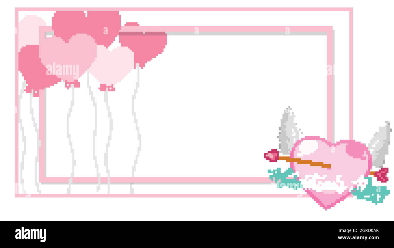 Valentine theme with pink hearts on the frame Stock Vector Image & Art ...