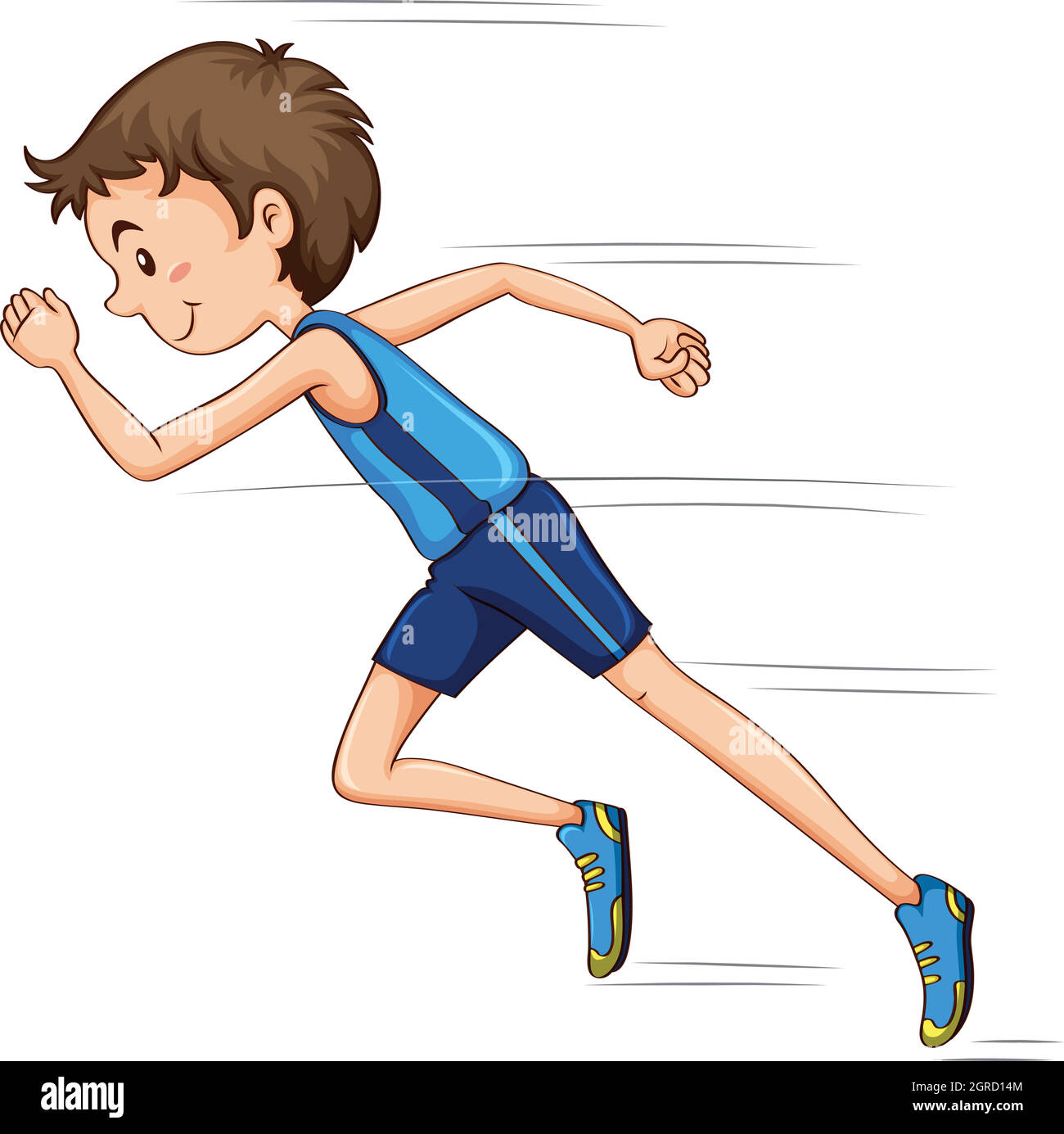 Man running in race Stock Vector