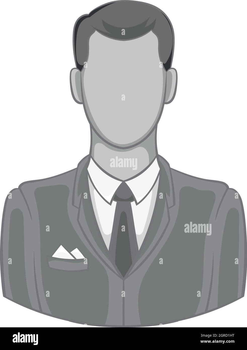 Businessman icon, black monochrome style Stock Vector