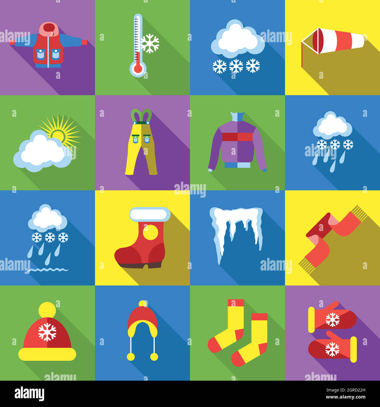 Winter icons set, cartoon style Stock Vector Image & Art - Alamy