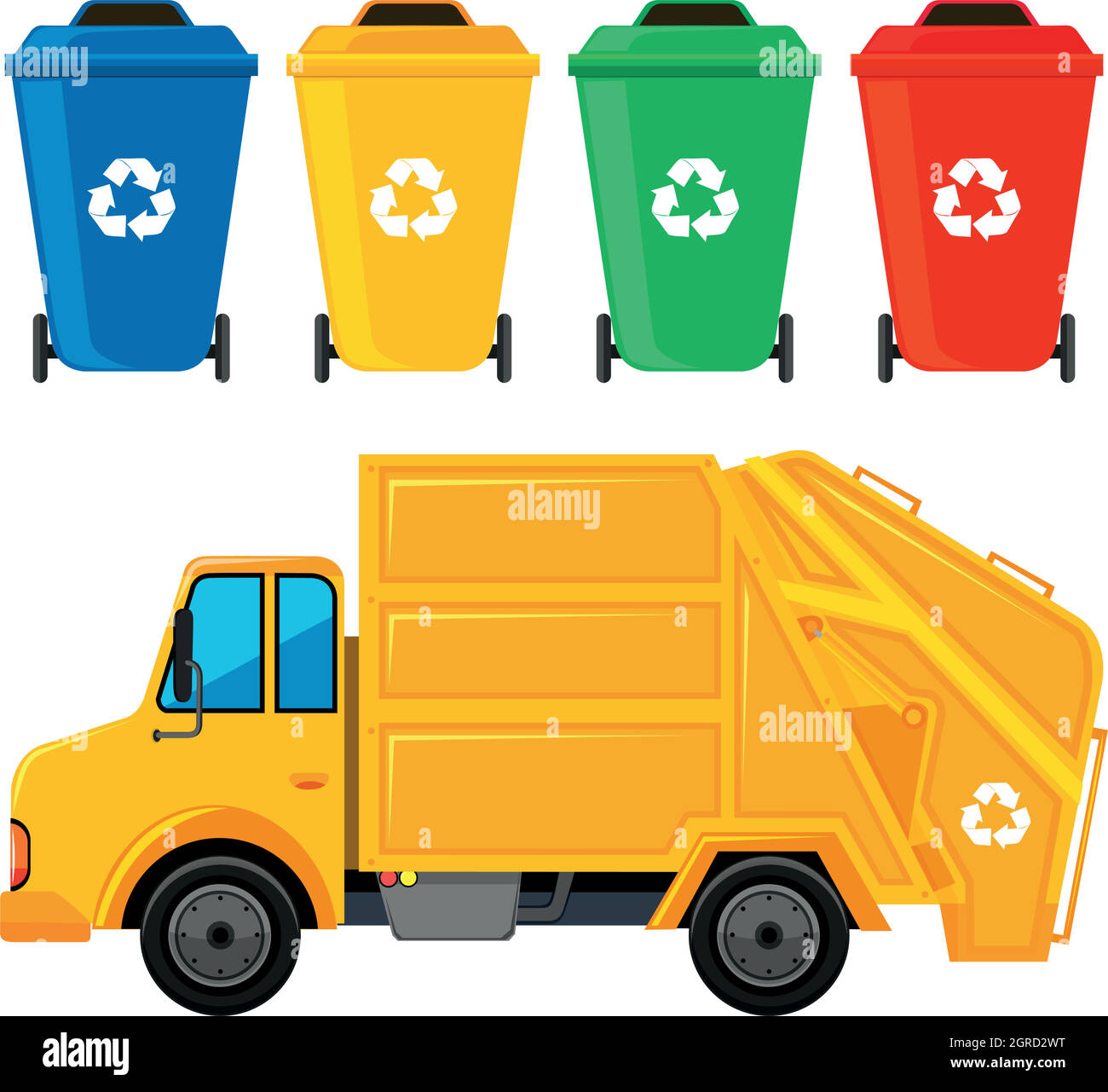 Yellow Garbage Truck