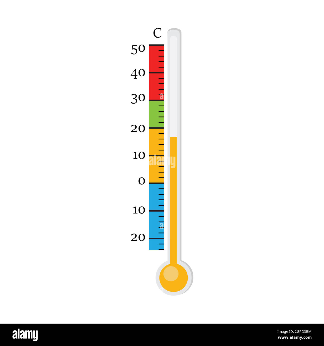 Thermometer icon. Celsius. Measuring hot and cold temperature. Vector