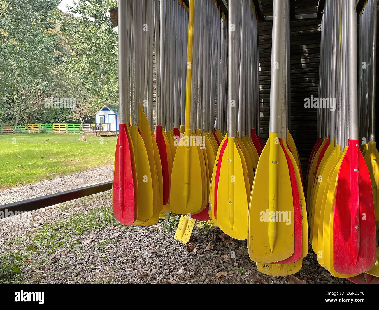 equipment for rafting in nature Stock Photo Alamy