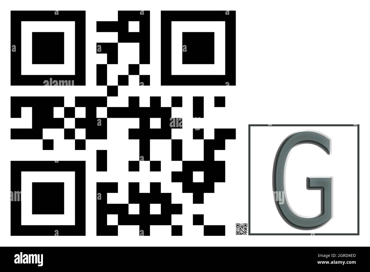 Monogram of uppercase character G , QR code Stock Photo - Alamy