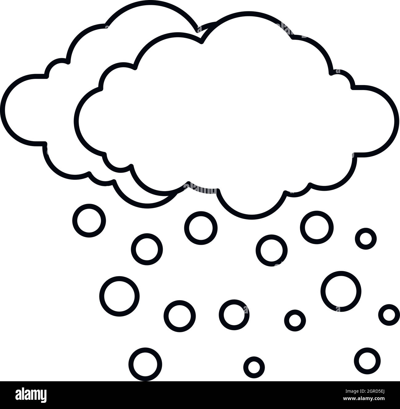 Cloud and snow icon, outline style Stock Vector