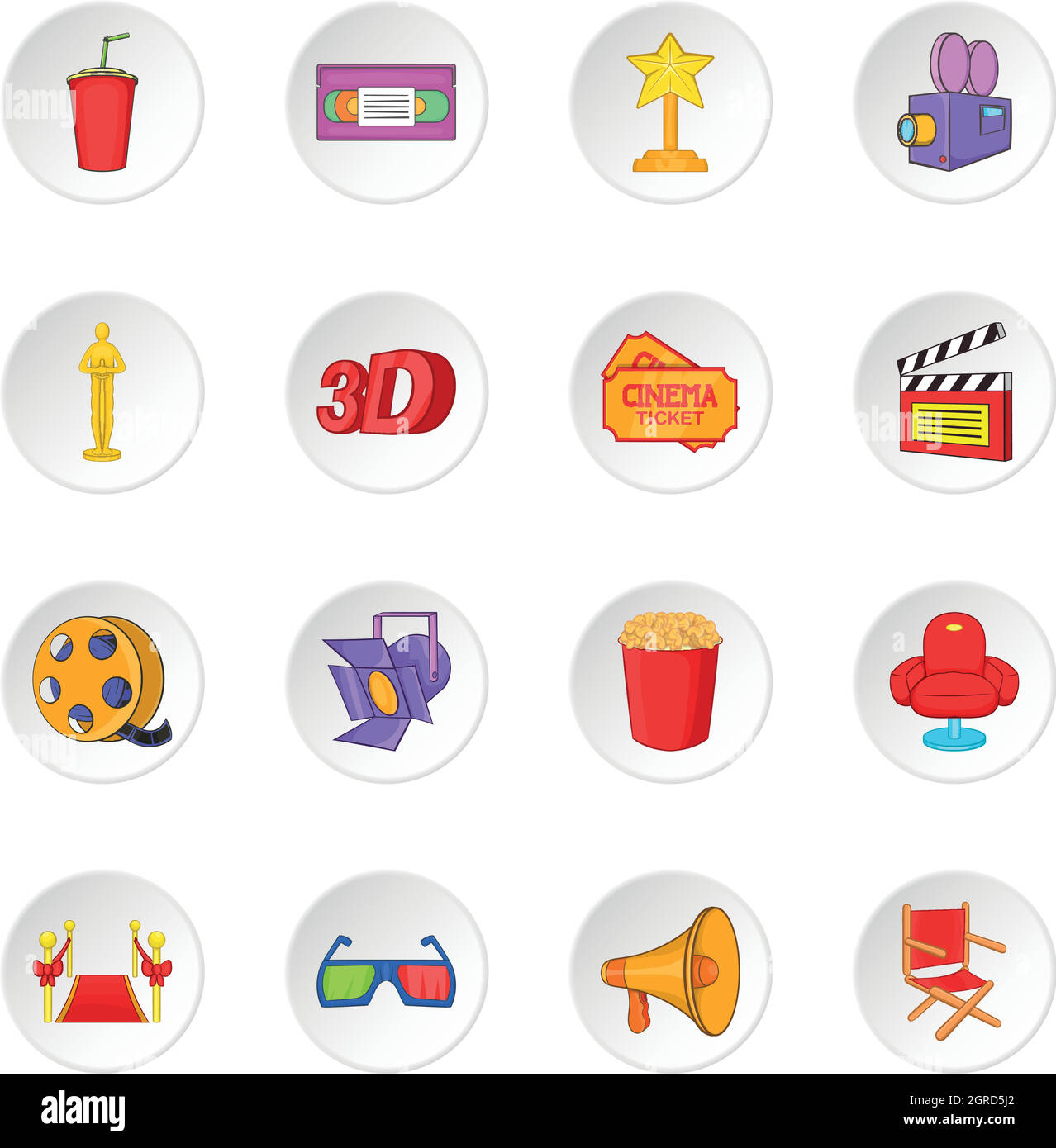 Cinema icons set, cartoon style Stock Vector Image & Art - Alamy