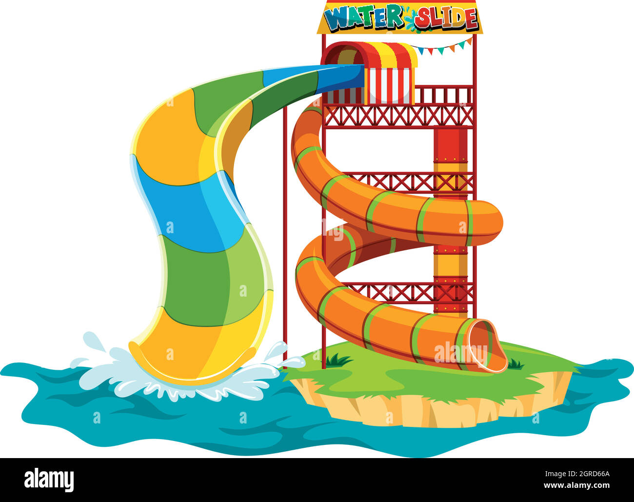 Water slide on island Stock Vector Image & Art - Alamy