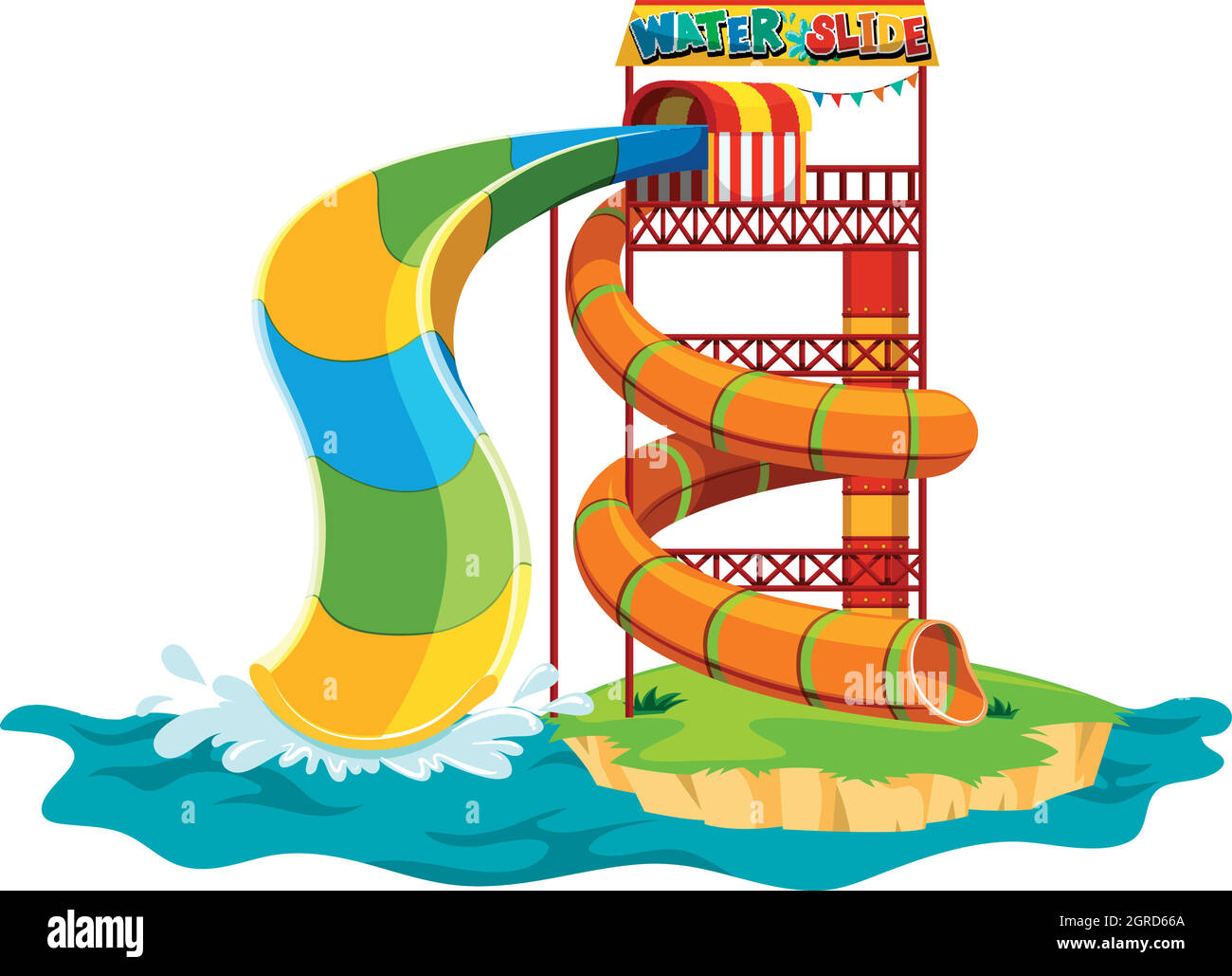 Water slide on island Stock Vector Image & Art Alamy