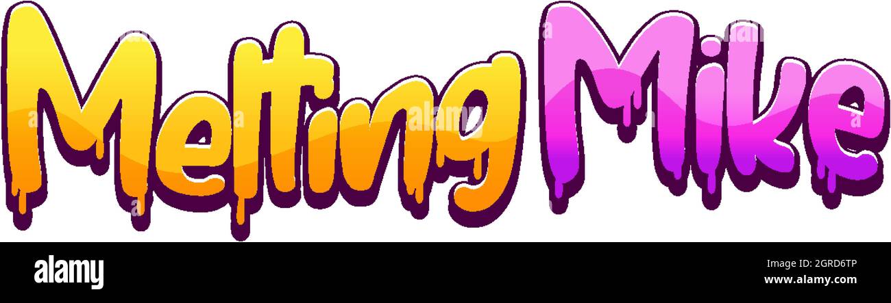Melting Mike logo text design illustration Stock Vector