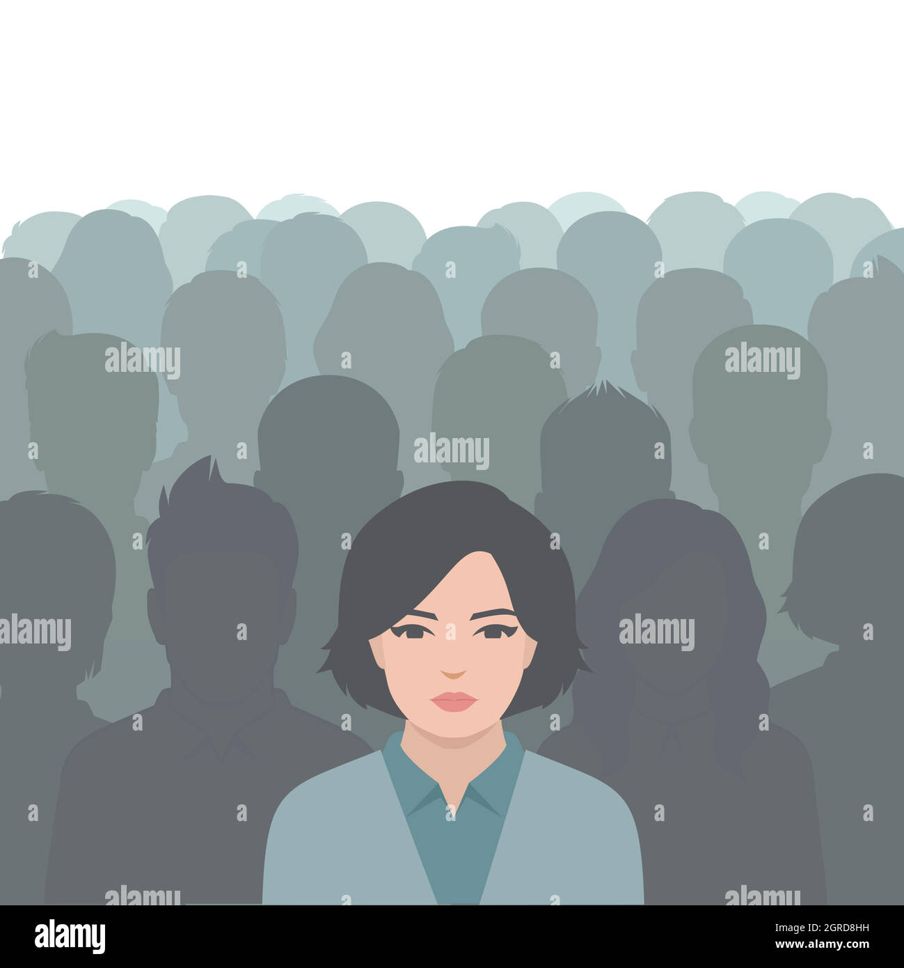 person in crowd Stock Vector