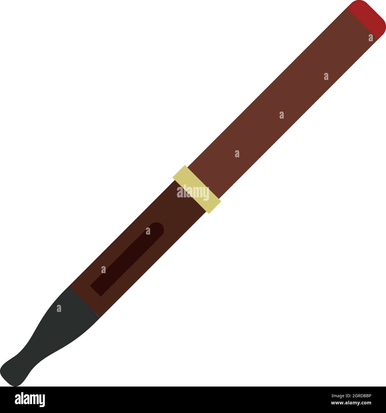 Brown electronic cigarette icon, flat style Stock Vector
