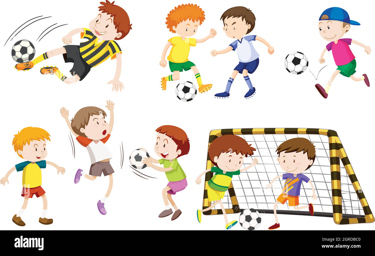 Young football team Stock Vector Images - Alamy