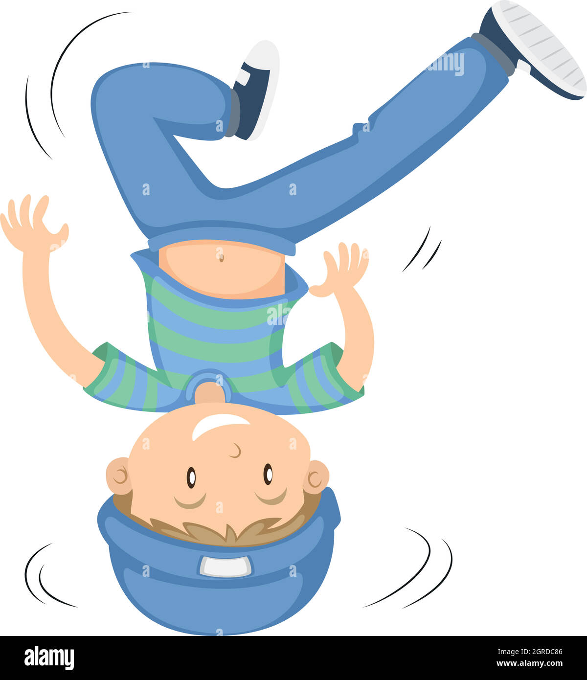 Little boy dancing with his head on the floor Stock Vector Image & Art