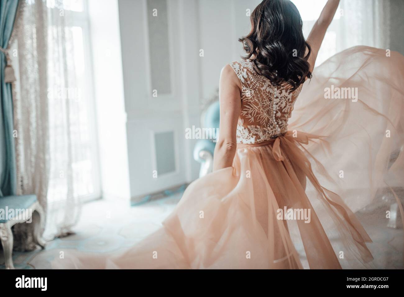 Woman wedding dress shop rear hi-res stock photography and images - Alamy