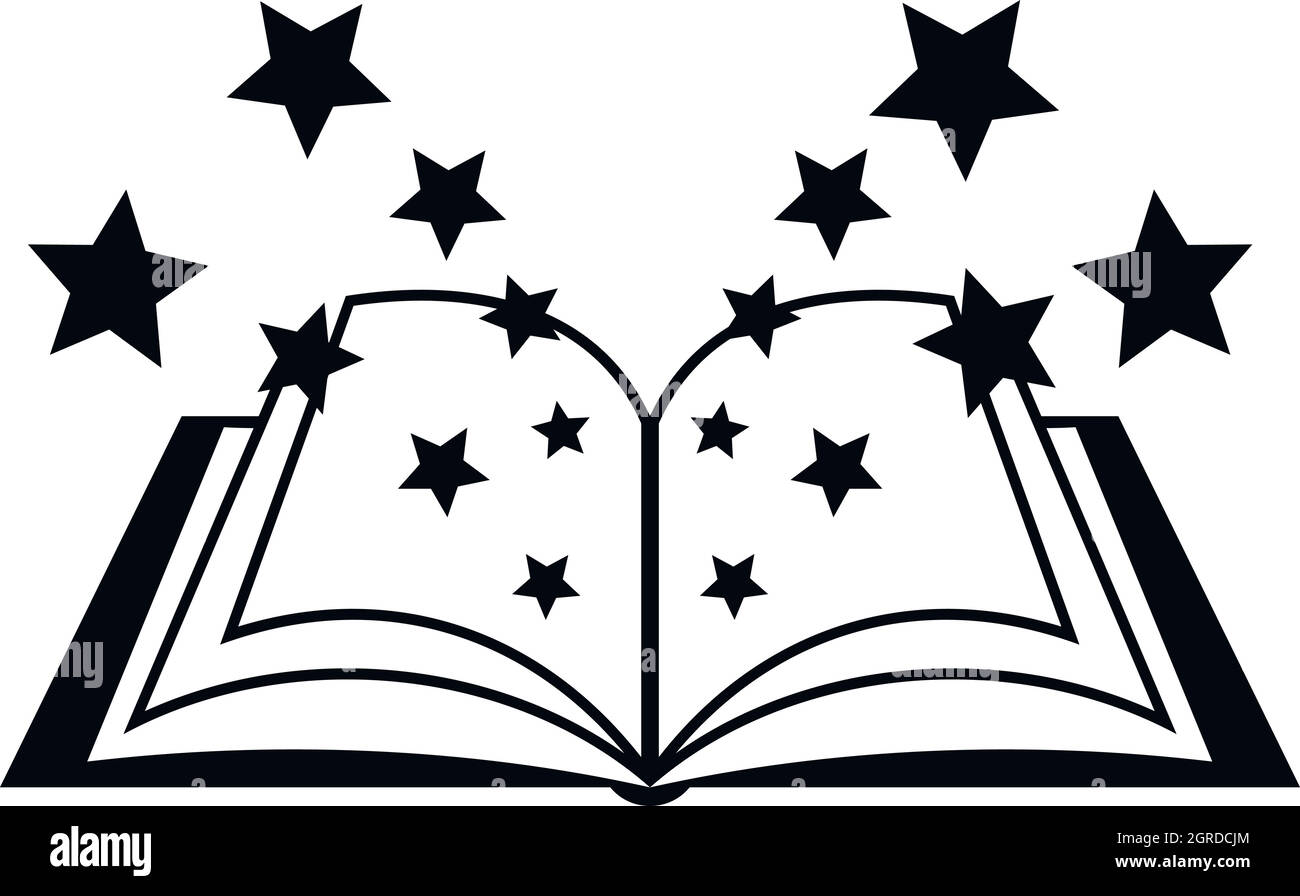 Magic book icon, simple style Stock Vector