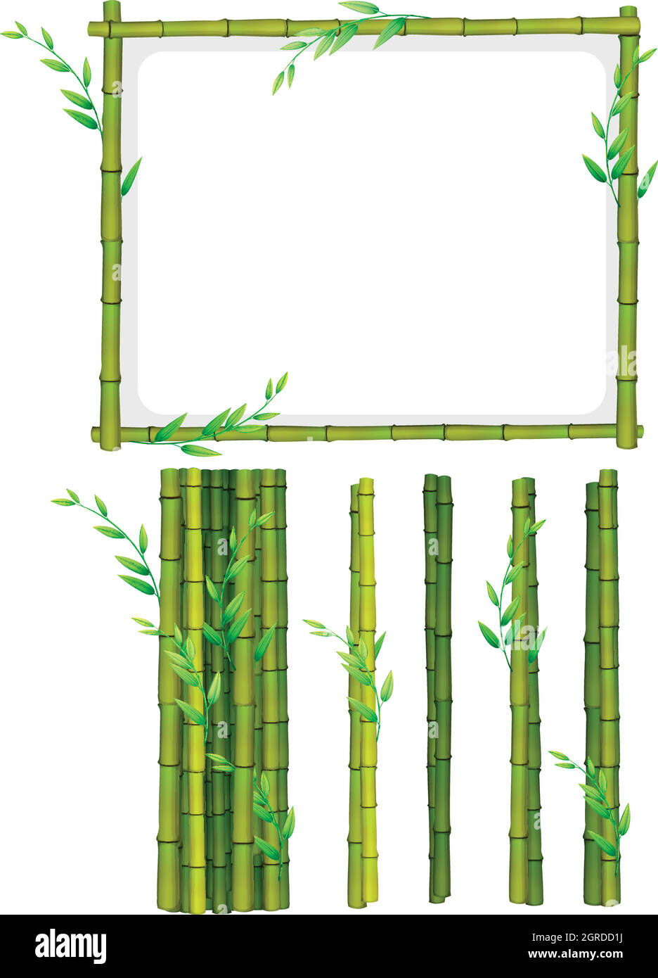 Bamboo frame and bamboo sticks Stock Vector