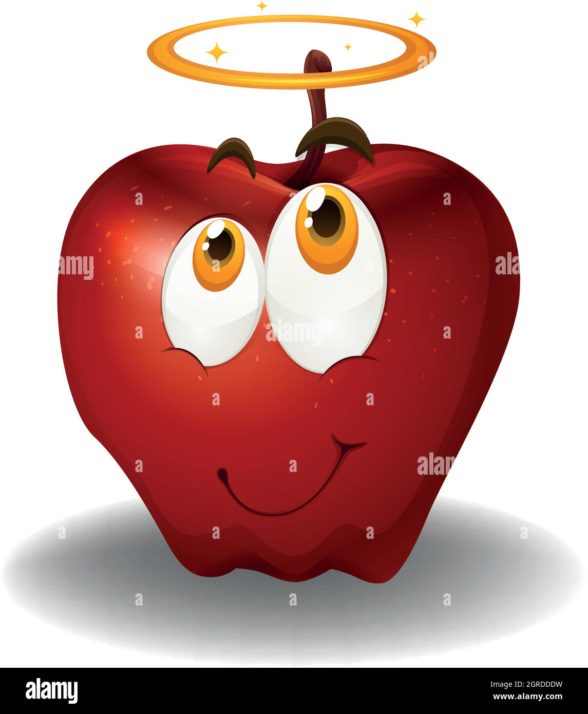 Red apple with happy face Stock Vector