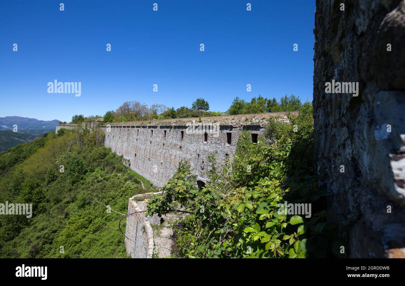 View of Ratti or Monteratti Fort in Genoa, Italy. Stock Photo