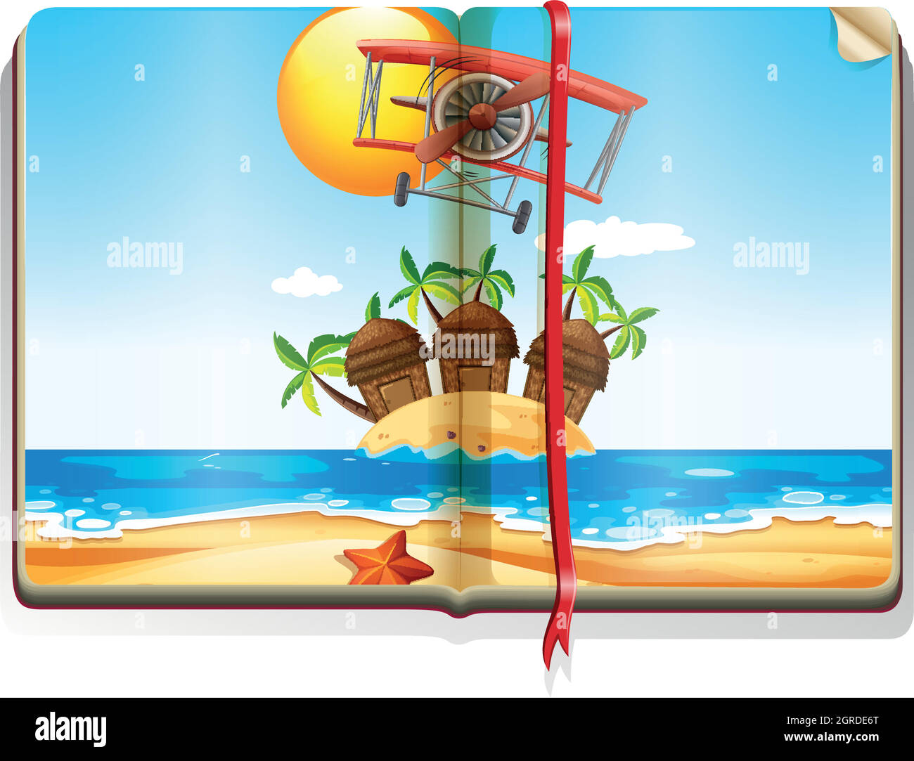 Book with ocean scene Stock Vector Image & Art - Alamy