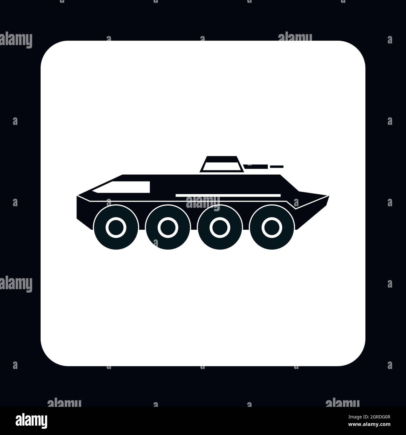 Armoured troop carrier wheeled icon, simple style Stock Vector
