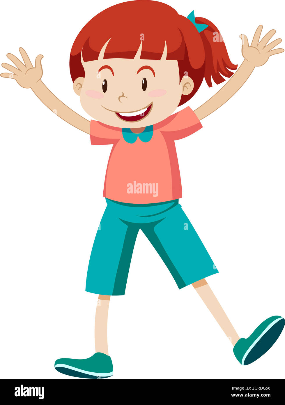 Little girl in pink shirt Stock Vector Image & Art - Alamy