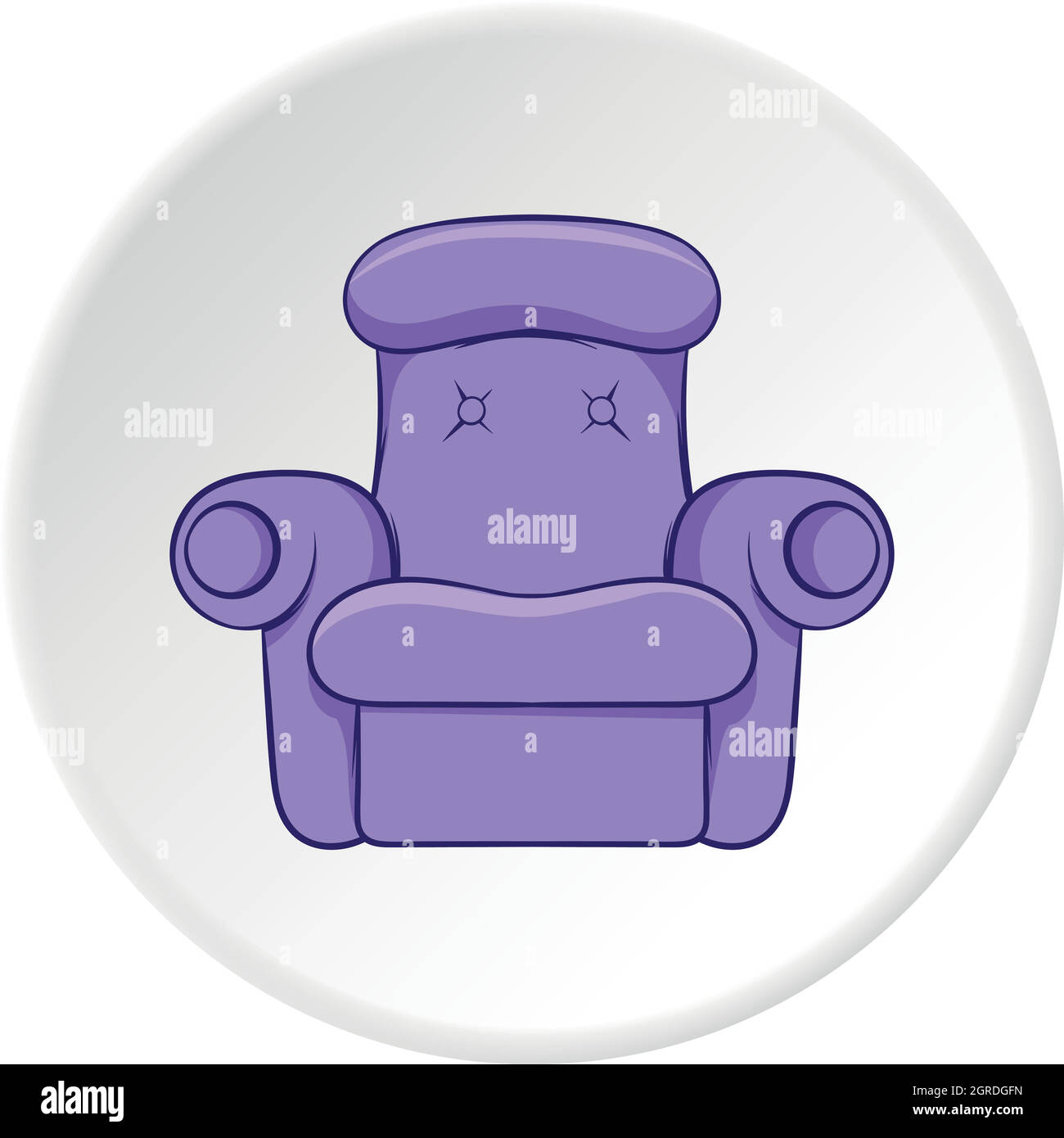 Easy armchair icon, cartoon style Stock Vector