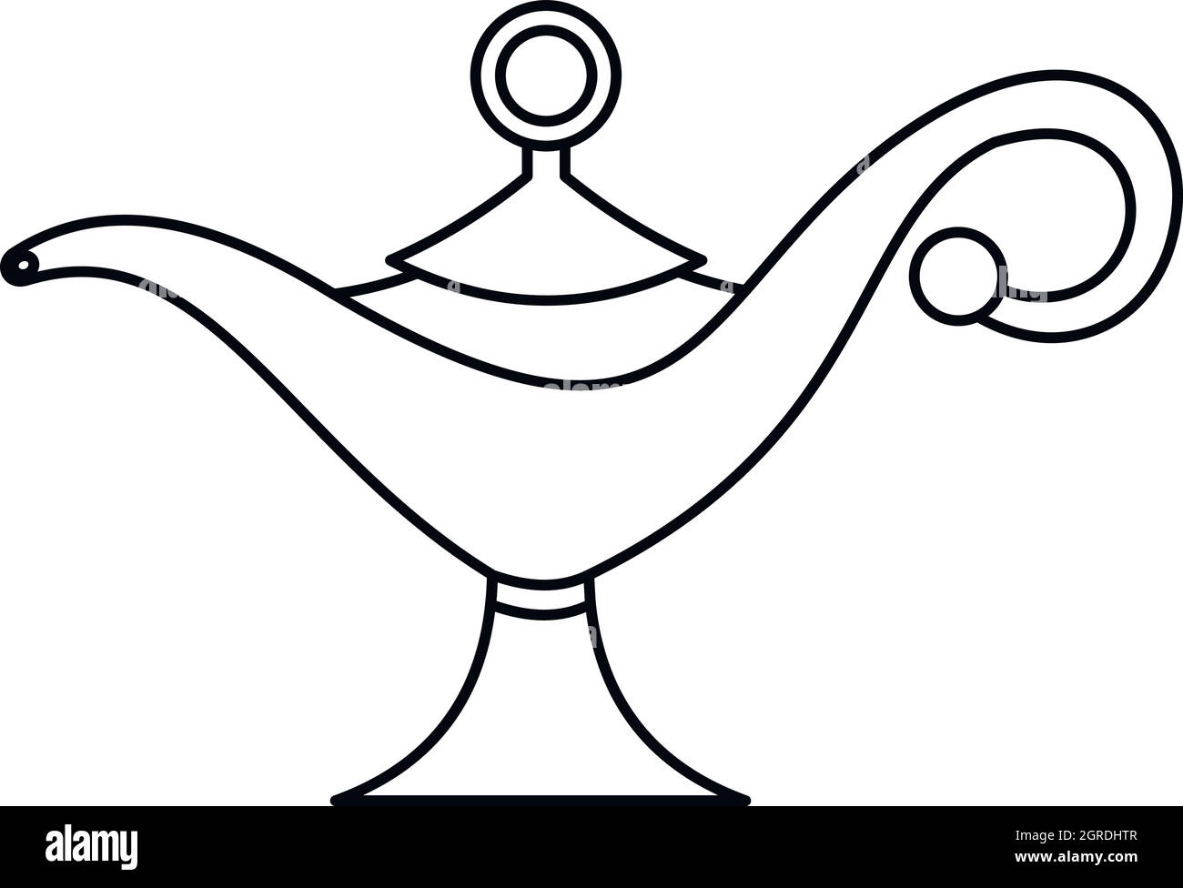 Magic lamp icon, outline style Stock Vector