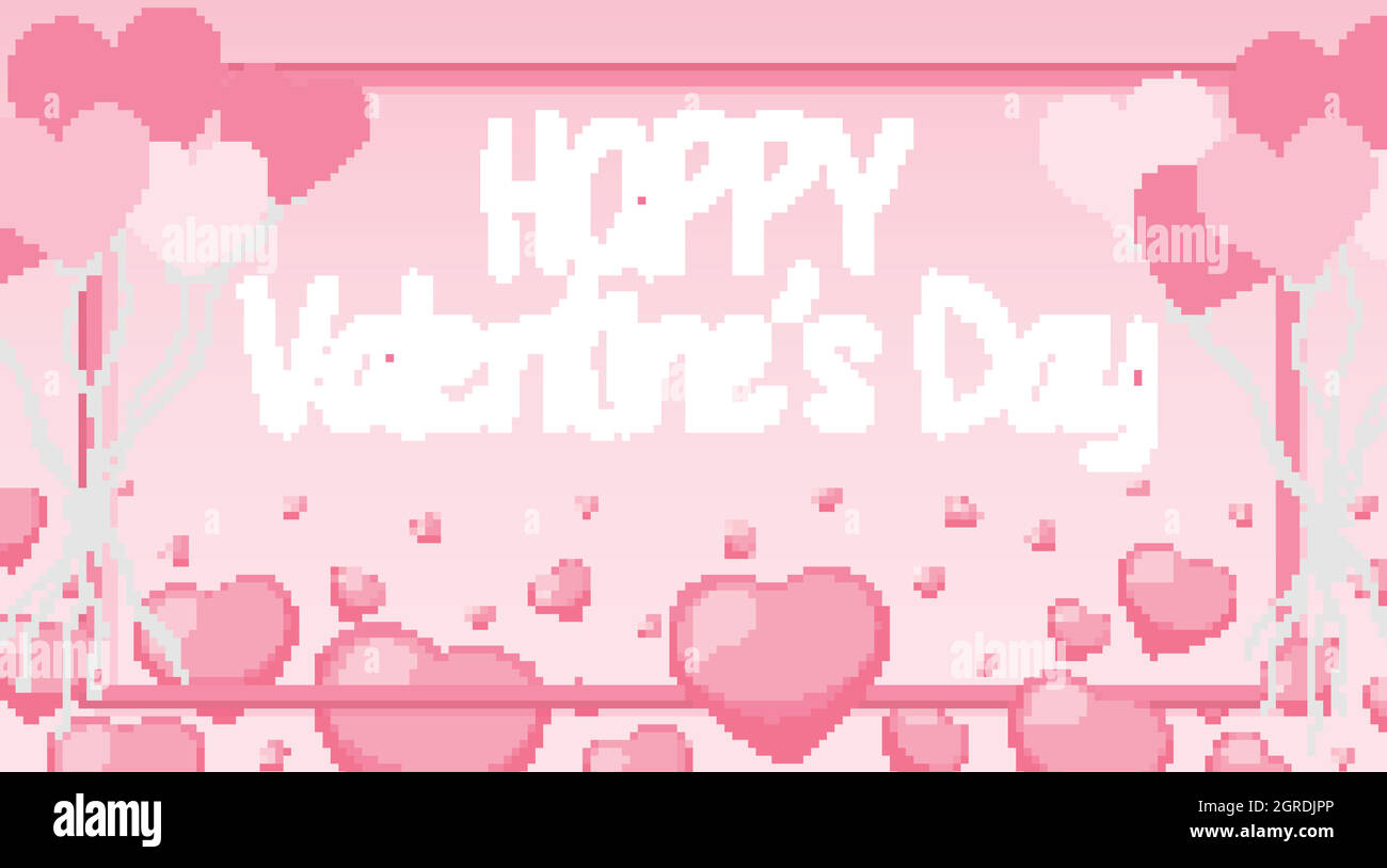 Valentine theme with pink hearts and frame Stock Vector Image & Art - Alamy