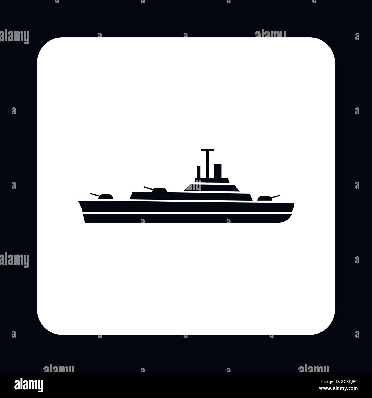 Military navy ship icon, simple style Stock Vector