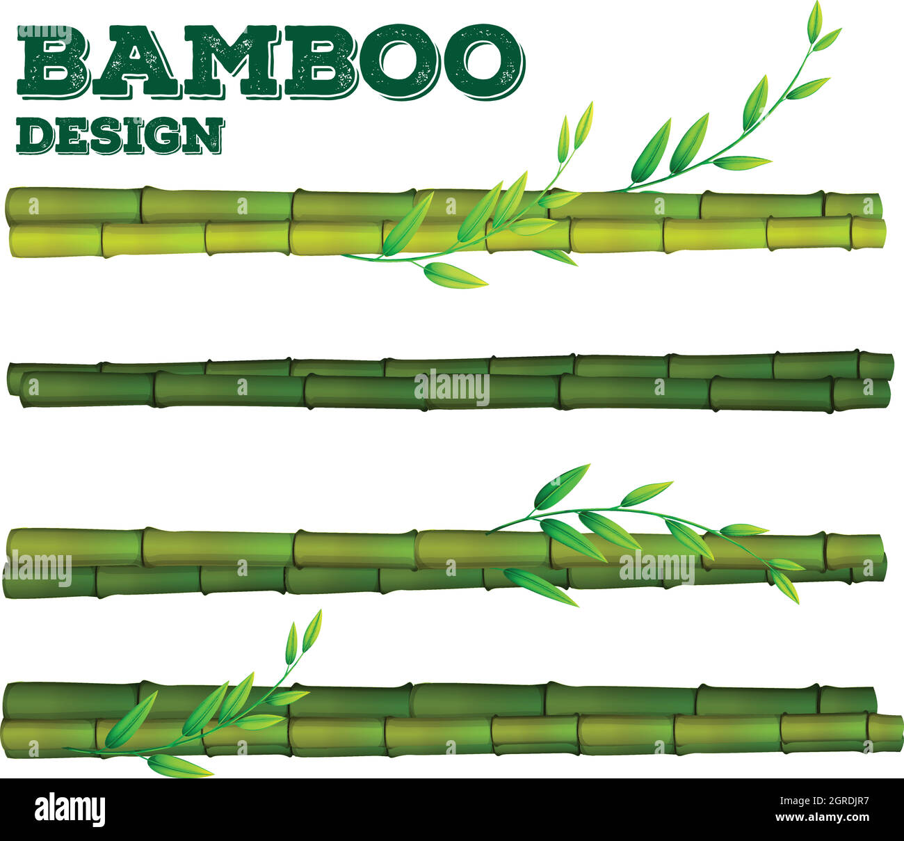 Different bamboo design with stem and leaves Stock Vector Image & Art ...