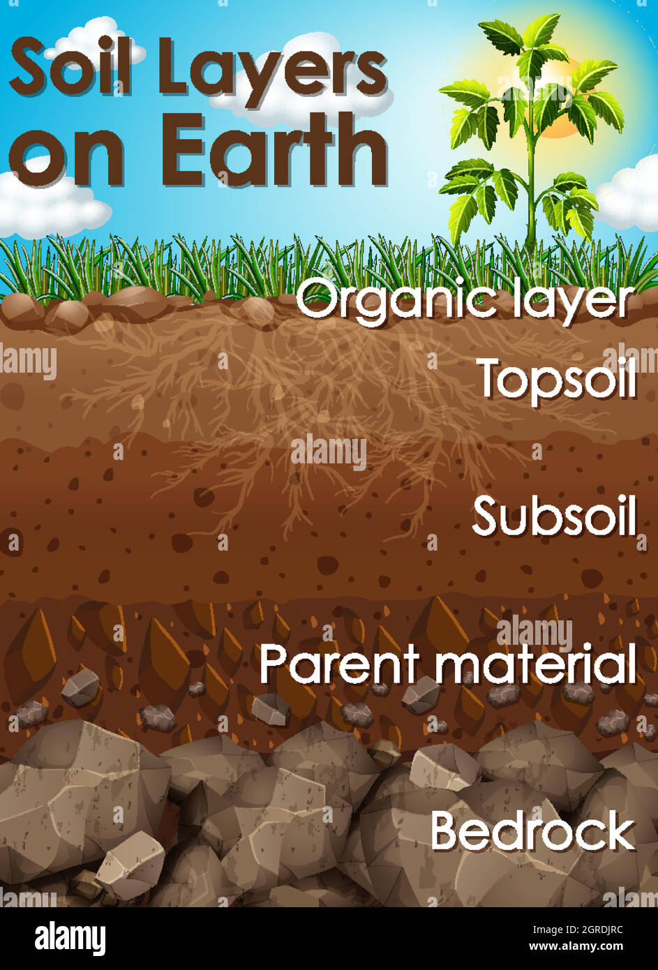 Different soil layers on earth Stock Vector