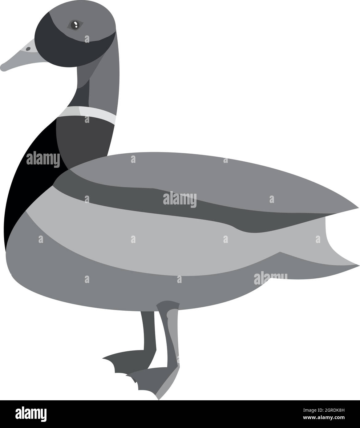 Mallard duck icon, black monochrome style Stock Vector