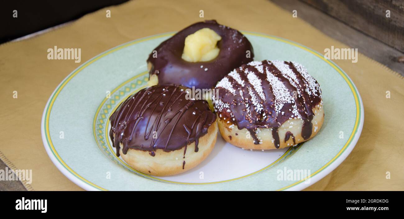 Three Donuts To Choose Stock Photo