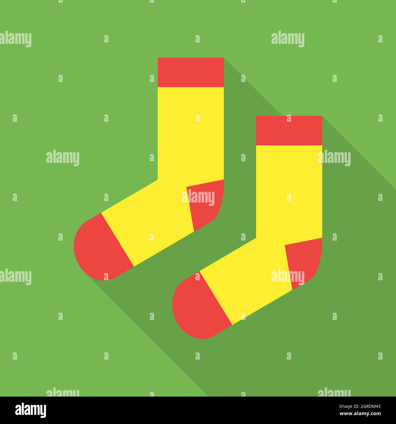 Pair of woolen socks icon, flat style Stock Vector