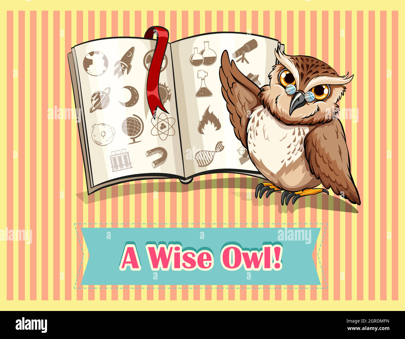 Owl reading science book Stock Vector Image & Art - Alamy