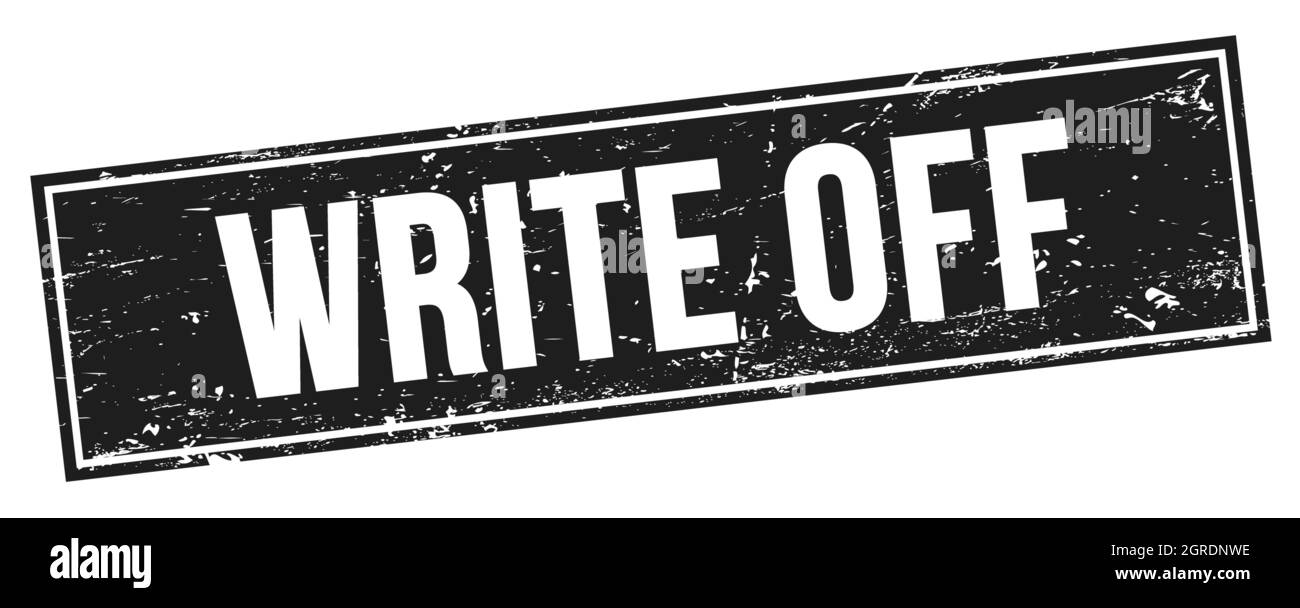 WRITE OFF words written on black rectangle stamp sign Stock Photo Alamy
